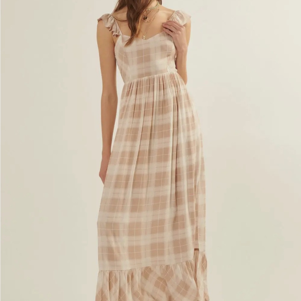 Elegant Plaid Maxi Dress